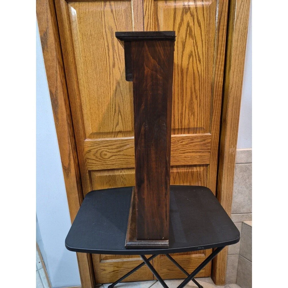 VTG Wooden Wall Mount Arched Curio Display Cubby Trinket Shelf 26”H Solid Wood